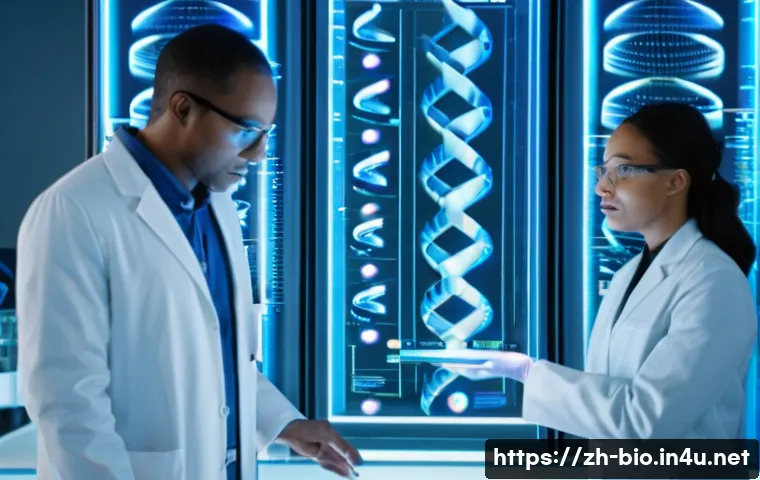 CRISPR Cas9 - **Prompt 1: The Precision of Gene Editing in a Futuristic Lab**
    "A clean, brightly lit, futurist...