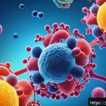 영양과 유전자 발현 - A detailed scientific illustration of cellular signal transduction influenced by nutrients, featurin...